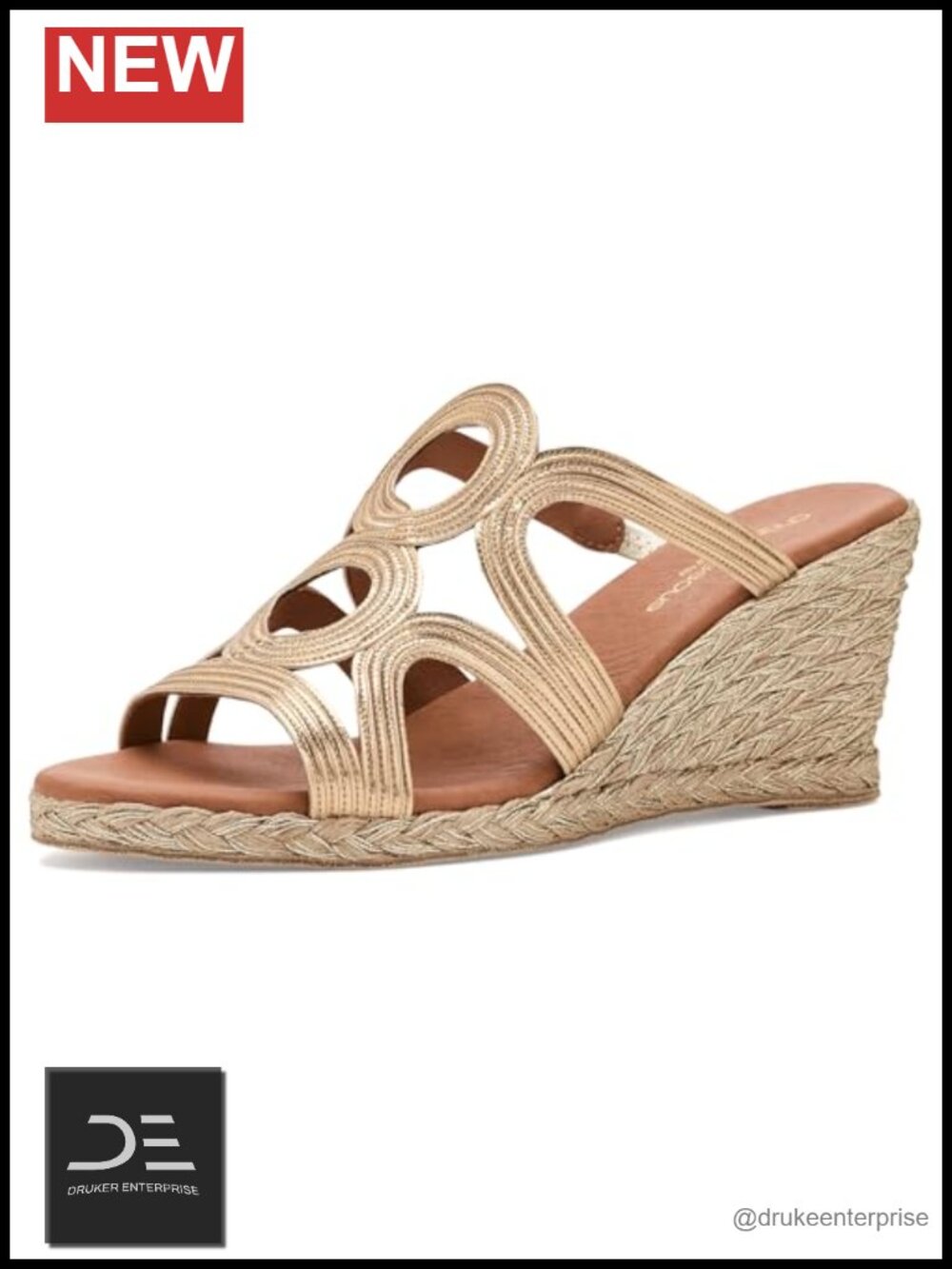 Womens Espadrille Wedge Sandals Faux Leather Slip-On Cushioned Insole